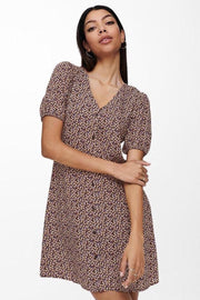 Jdystaar Life S/s Shirt  Dress Wvn 15226056 Black/daisy & Rose