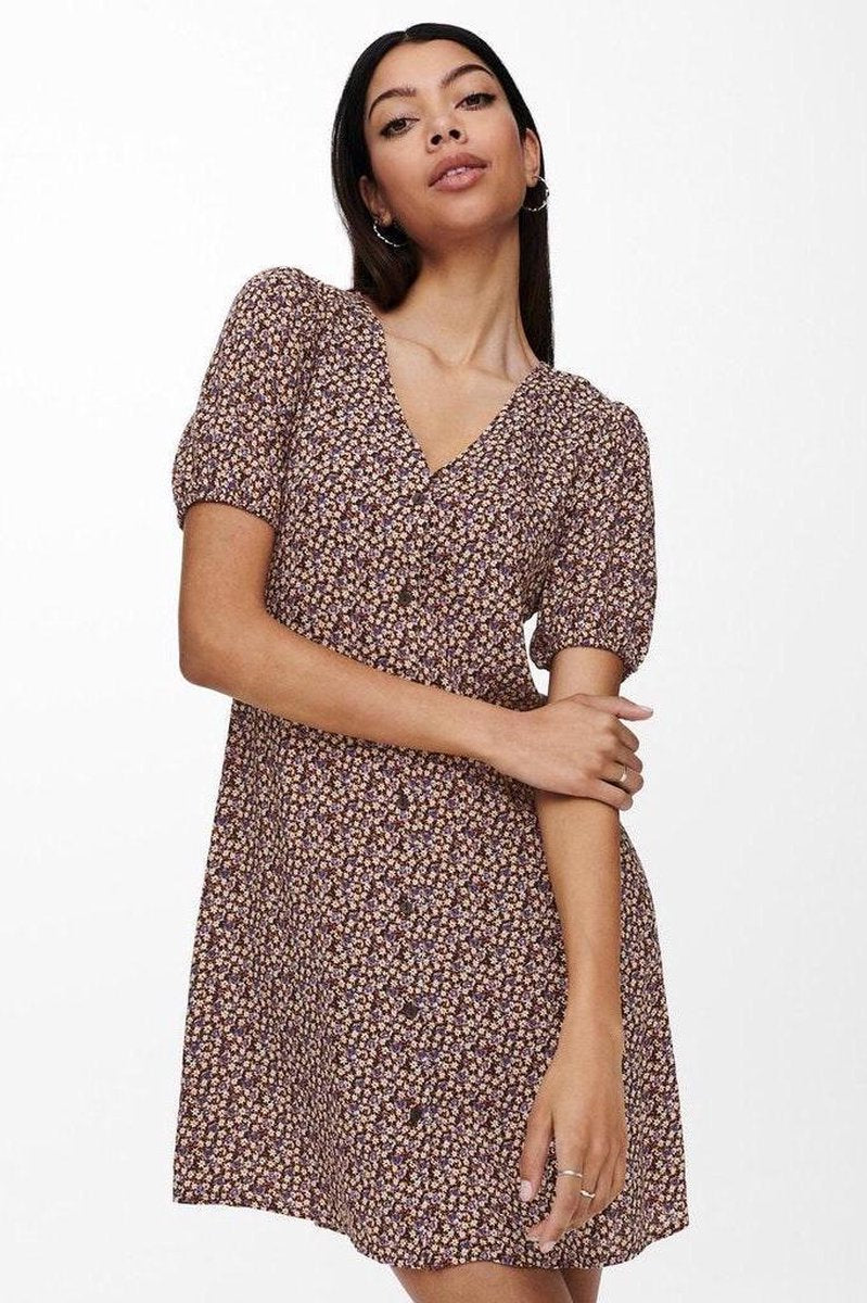 Jdystaar Life S/s Shirt  Dress Wvn 15226056 Black/daisy & Rose