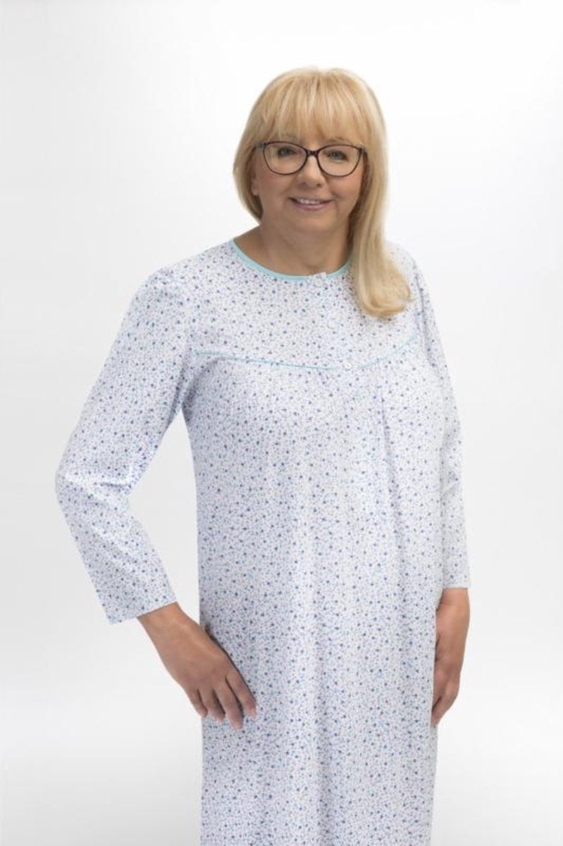 Martel Bogna nachthemd 100% katoen  wit/blauw L