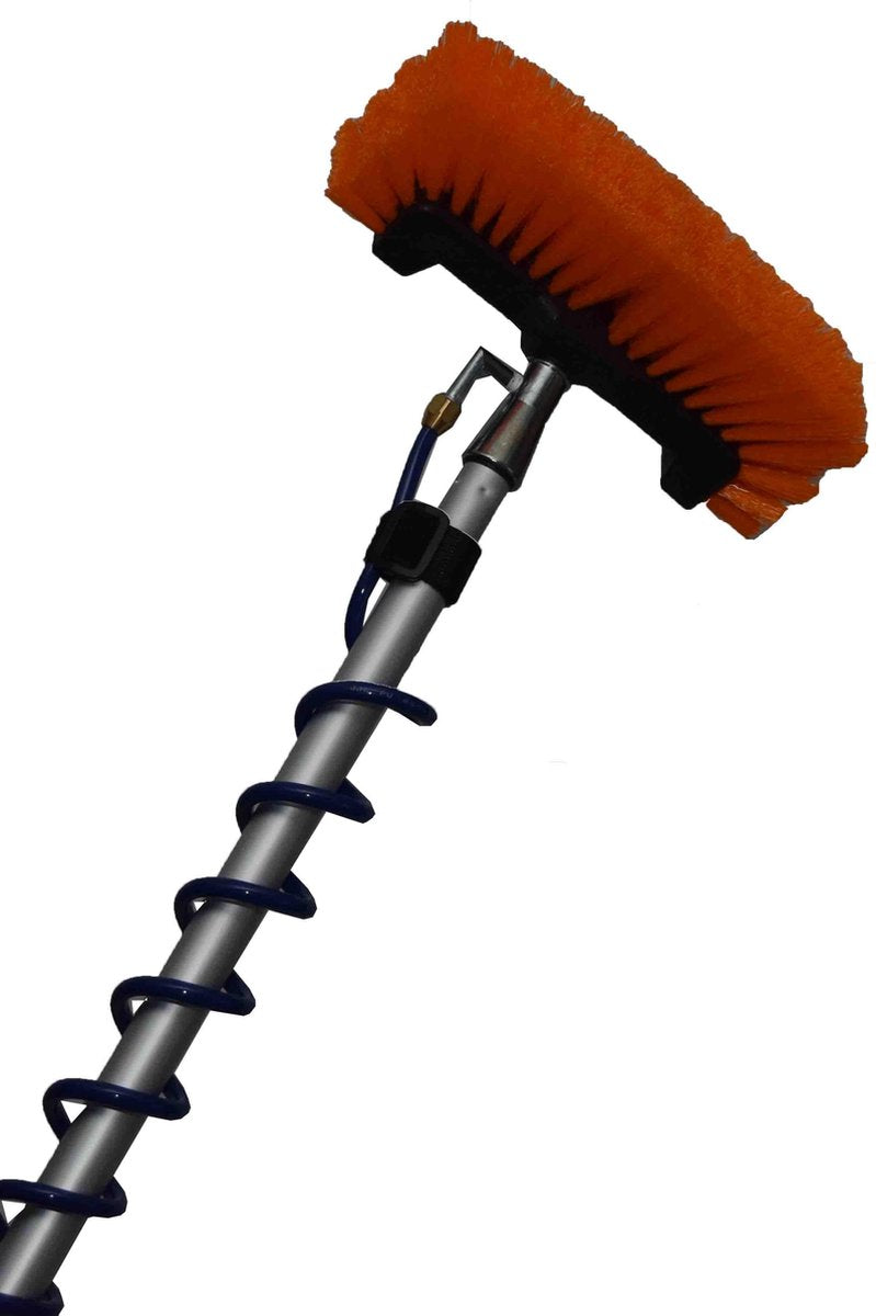 Telescoopsteel + Spiraal & Zeepdispenser + Driezijdige Harde Borstel Oranje - 3