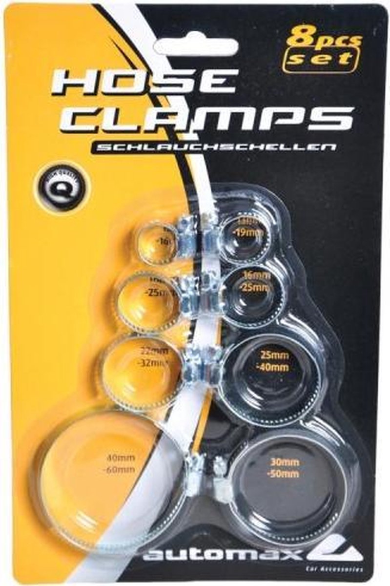 Set slangklemmen - Autotoebehoren - 8 stuks - Auto accessories
