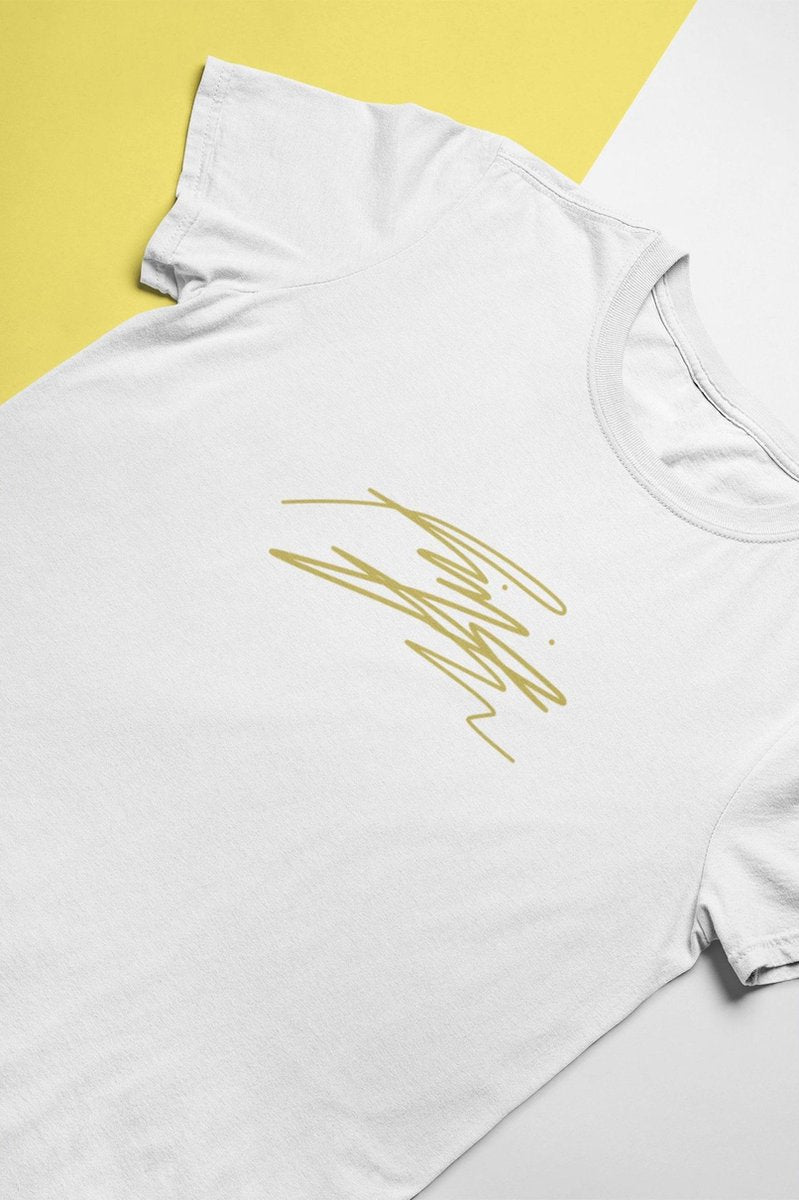 BTS Rapmon Signature T-Shirt for fans | Army Dynamite | Love Sign | Unisex Maat M Wit