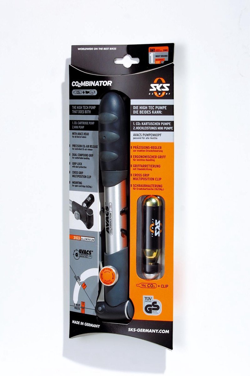 SKS Fietspomp CO2 - Combinator - gewone pomp en CO2 functie - AVACS