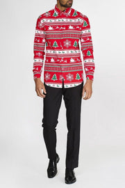 OppoSuits Winter Wonderland - Kerst Overhemd - Kerst - Maat: EU 35