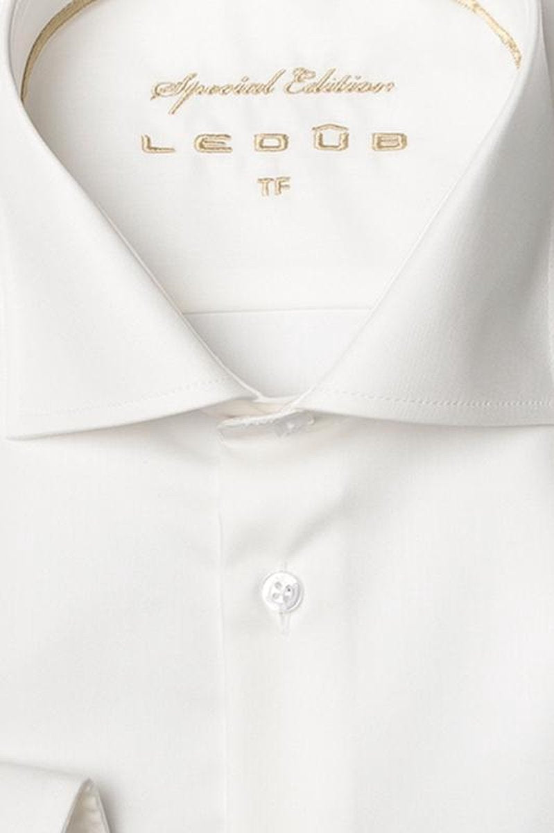 Ledeb Tailored Fit overhemd - beige - Strijkvrij - Boordmaat: 48