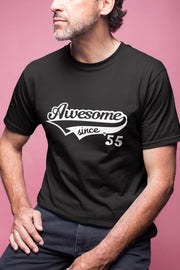 65 Jaar Awesome Since 1955 | Maat L | Vrouw Man Mannen | Verjaardagscadeau | Humor | Verjaardag Tekst cadeau kado | Heren dames Tip | Abraham Sarah