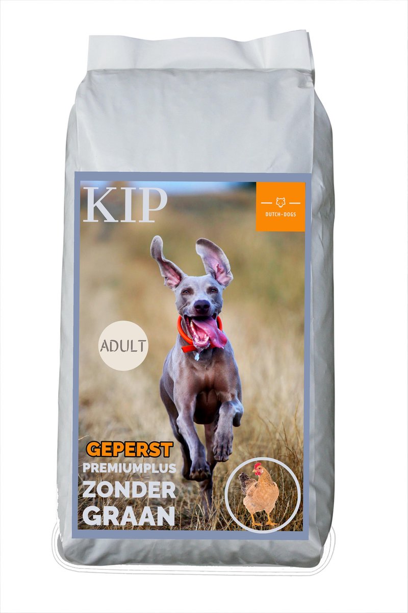 Dutch-Dogs - Adult - Graanvrije Hondenbrokken – Geperst – KIP 20 kg