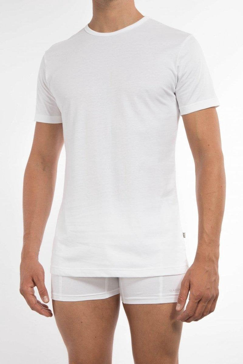 Claesen's Heren 2-pack t-shirt - White- Maat M
