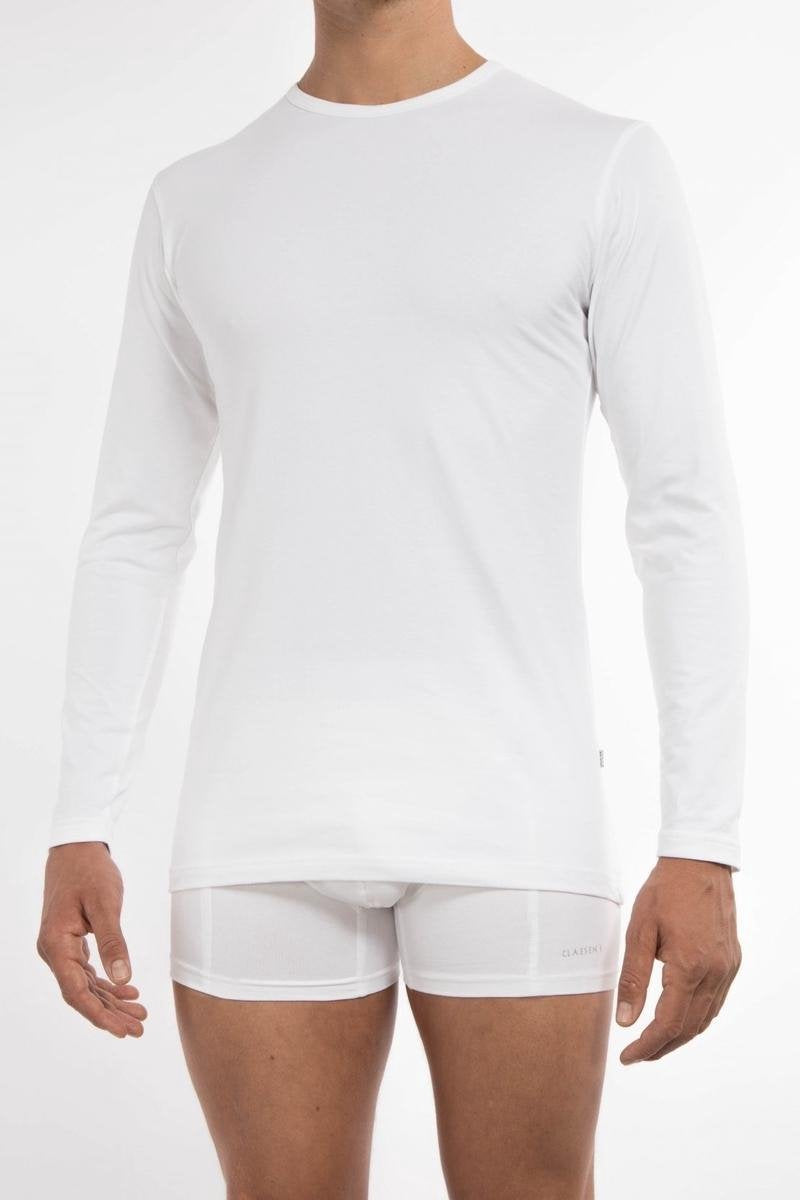 Claesen's Heren 1-pack lange mouw t-shirt - White- Maat XXL