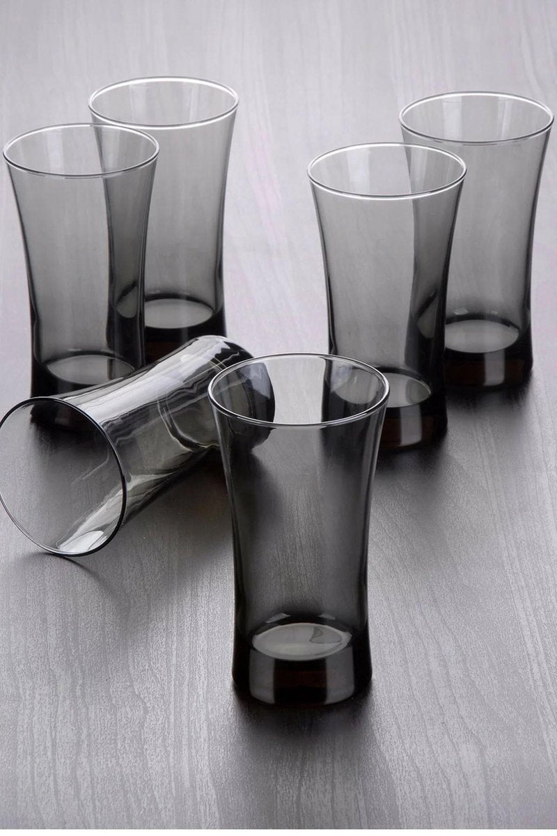 Pasabahce Azur - Zwarte Longdrinkglazen - Set van 3 - 300 ml