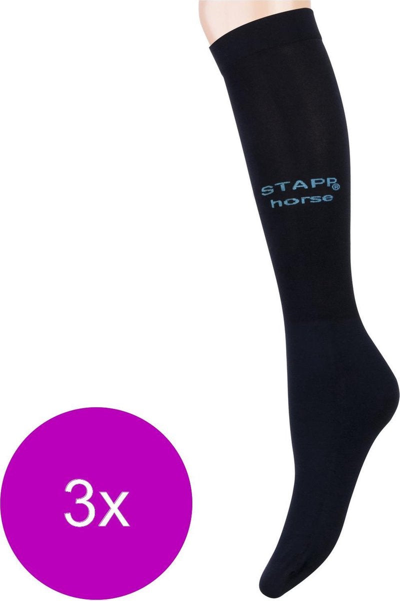 Stapp Horse Kniekous Horse Ultra Fine 3-Pack - Ruiterkleding - 3 x Marine 36-42