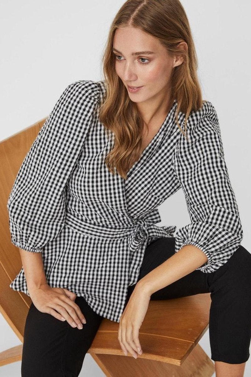 Vmoline 3/4 Wrap Blouse Vma 10244627 Snow White/gingham