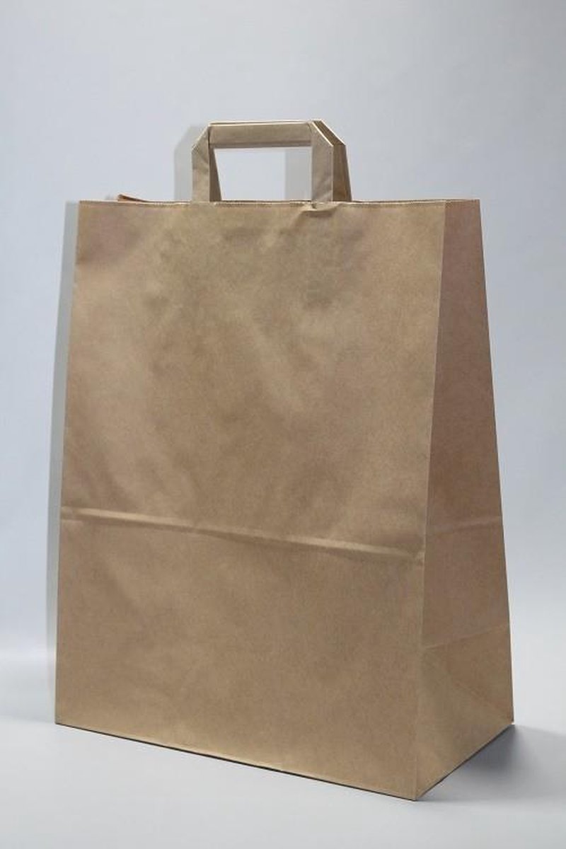 Draagtassen Papier 32x21x27cm Bruin Kraft 80 g/qm (50 stuks)