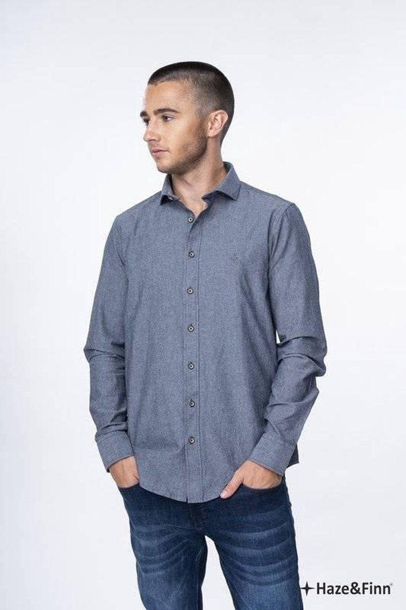Haze&Finn overhemd Chambrey Italian grijs (MC10-0102-1)