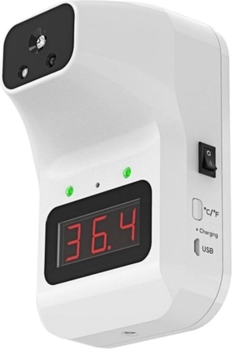 Wandgemonteerde infrarood voorhoofd thermometer lichaam