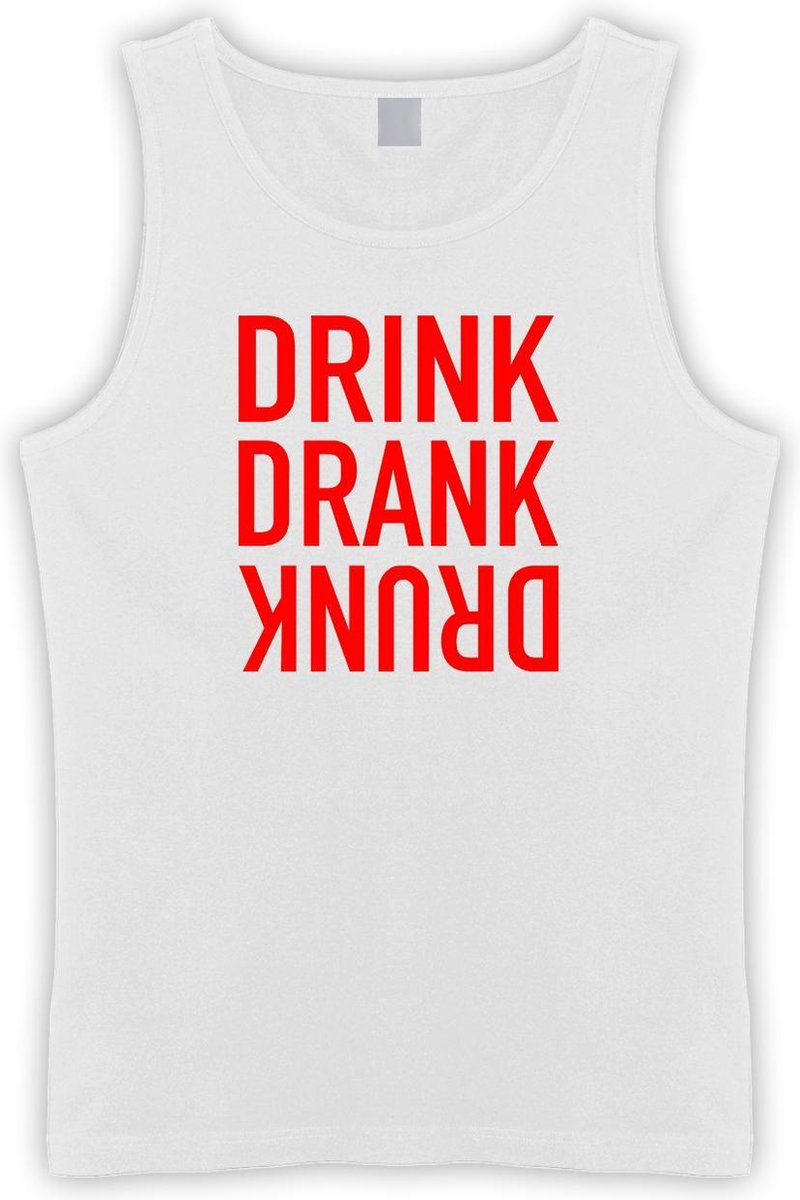 Witte Tanktop met “ Drink. Drank