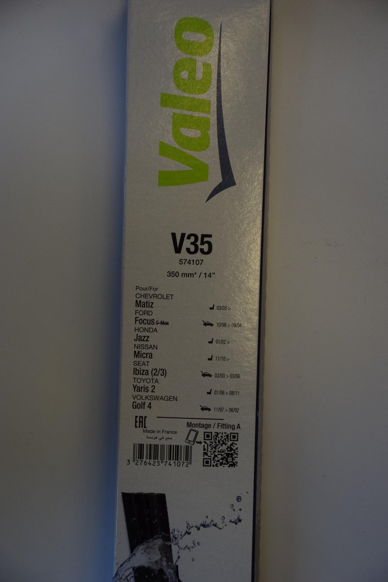 Ruitenwisser Valeo HYDRO-CONNECT V35 Voorzijde