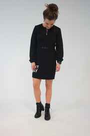 La Pèra Zwarte Sweatjurk Next Day Zwart Dames - Maat S