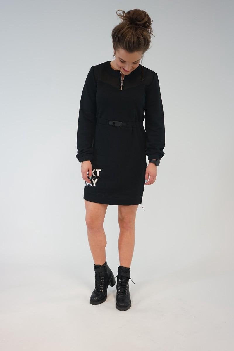 La Pèra Zwarte Sweatjurk Next Day Zwart Dames - Maat S