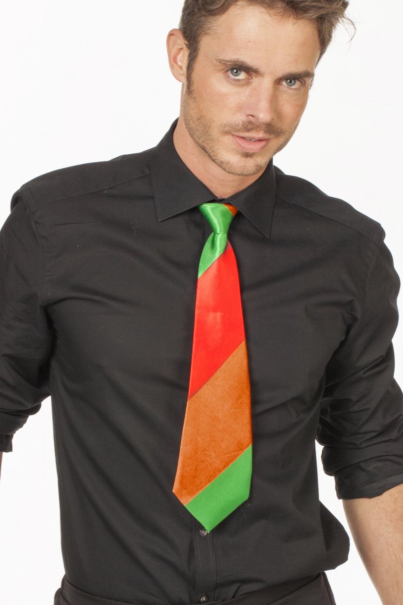 Stropdas rood/oranje/groen