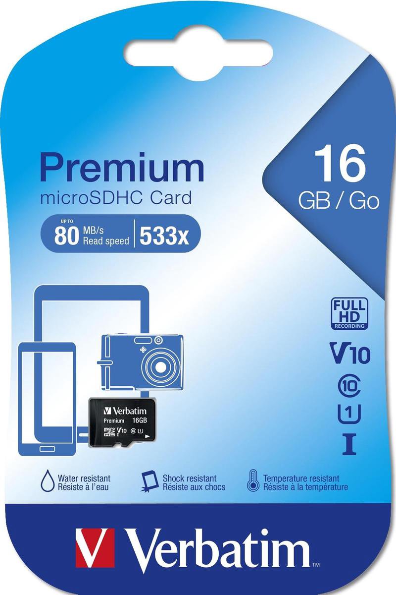 Verbatim MICRO SDHC 16GB - Speicherkarte