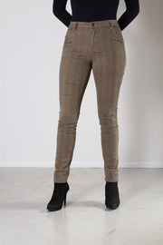 New Star Arkansas Broek Ruitmotief Kleur Taupe Maat 48