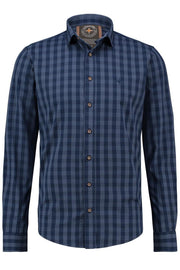 Shirt Cotton Check Mu13 0101 Indigo