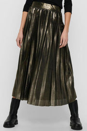 Onlhailey Pleated Skirt Jrs Gold Colour - Maat S
