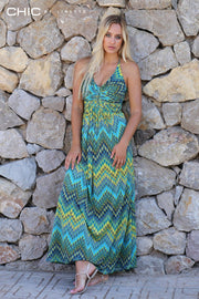 Chic by Lirette - Halter jurk Nixi - L - Green Lush