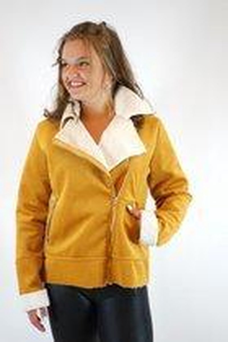 La Pèra Camel Corduroy Bontjas Dames Winterjas - Maat M
