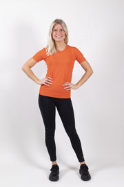 Oranĝo S/S Sportshirt Dames - Maat XL
