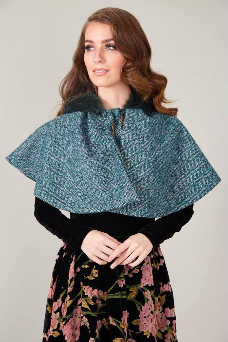 Voodoo Vixen Cape -L- Erin Herringbone Groen