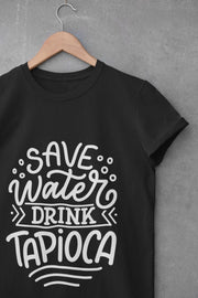 Boba Milk Tea T-Shirt - ZWART - Melk Thee Tapioca Asian Drank Food Lover Bubble | SAFE WATER | Maat XL