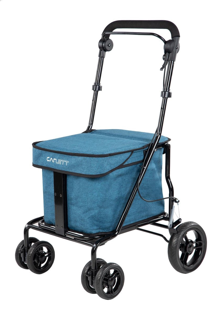 Carlett Lett700 Boodschappentrolley - 32 L - 4 wielen - zitten - opvouwbaar - veiligheidsrem - Turkoois
