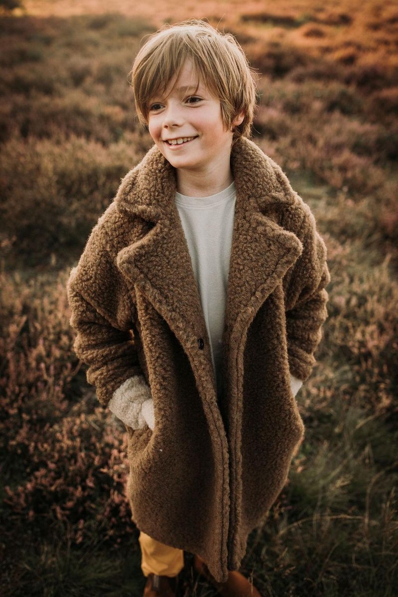 Alwero "Jas Moods Junior 100% wol" Bruin - 128-134