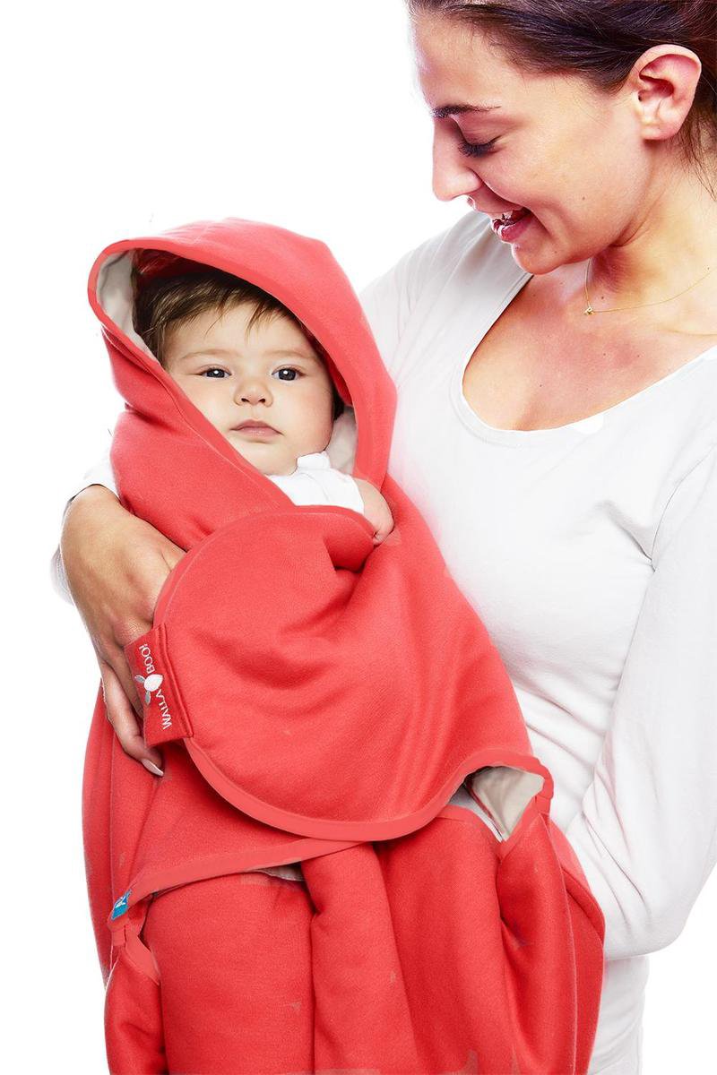 Wallaboo Babydeken Coco - handige wikkeldeken  en wrapper - 100% puur katoen - 70 * 90 cm - Rood