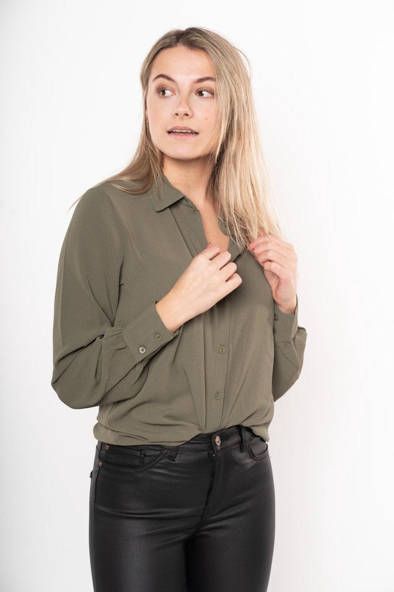 Jacqueline de Yong Blouse Donker-Groen