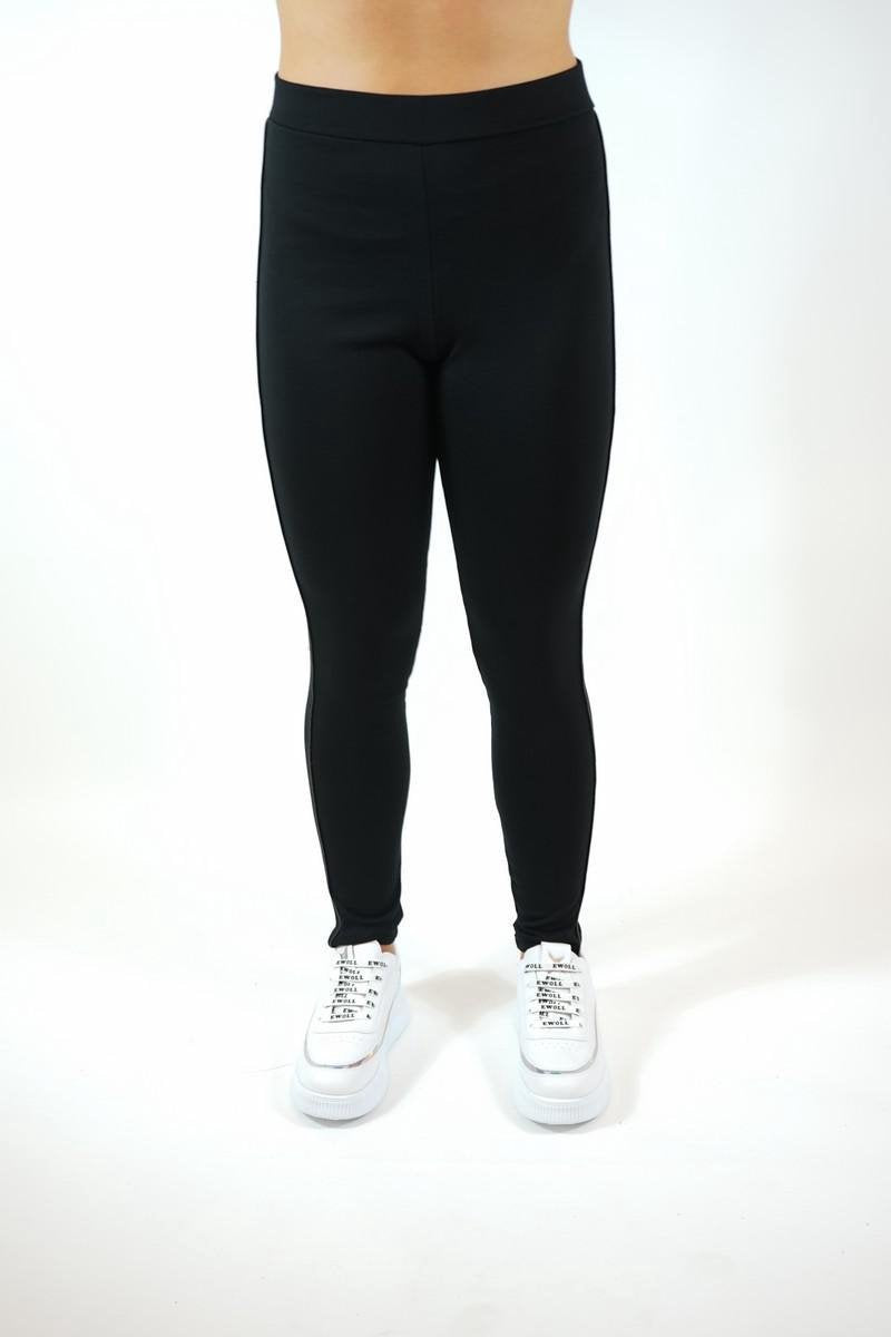 La Pèra Zwarte High-Waist legging Grote maten Zwarte bies aan de zijkant Dames – Maat 40