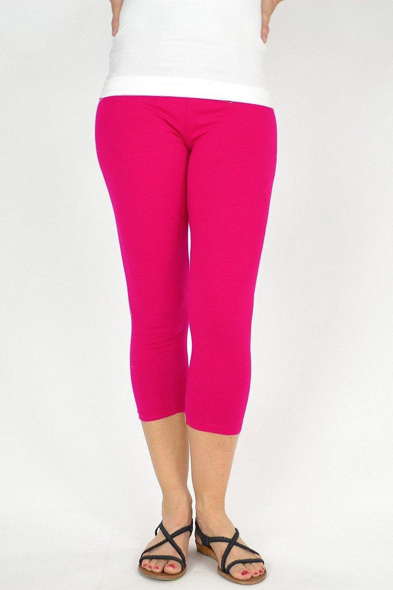 Hoogwaardige Dames 3/4 Legging | 3 Kwart Legging | One-Size | Maat 38-42 | Roze