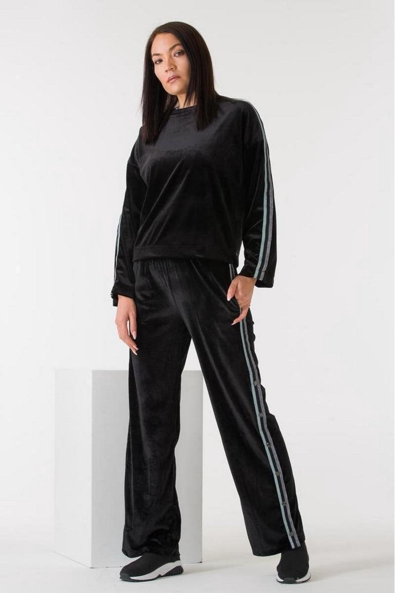 La Pèra Velours Vrijetijdspak/Huispak Sonesta Vrouwen Pak Velours zwart Dames - Maat XS