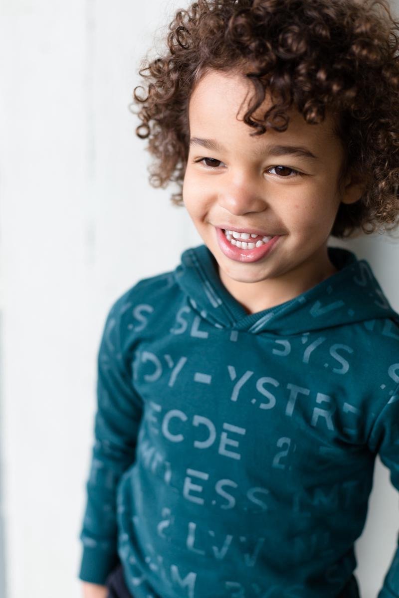 Levv jongetjes hoodie Leon Deep Green Text - maat 116