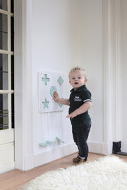 Dipperdee houten wandspeelbord wit groen - 38cm x 38cm x 2cm