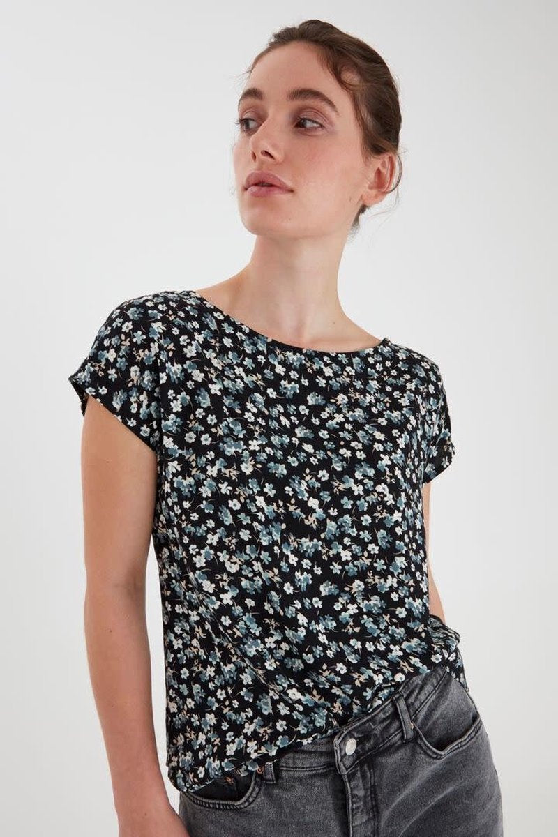 b.young ByIdra SS Blouse - Black Mix