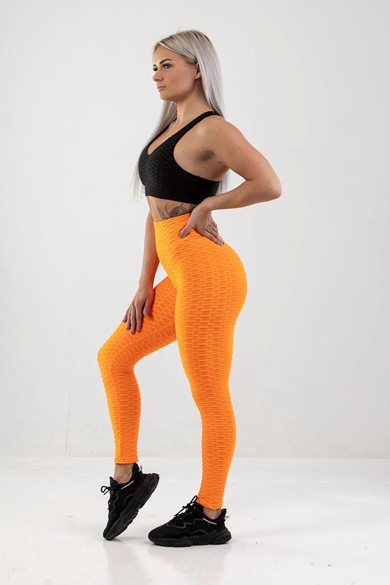 Honey Sportleggings Dames - High Waist - Oranje Maat M