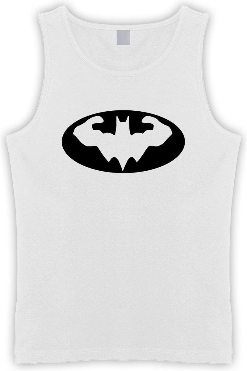Witte Tanktop met “  Power Badman " print size S