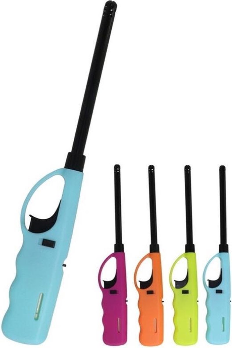1x Navulbare kaarsen / BBQ aansteker 27 cm gekleurd - Gasaanstekers - keukenaanstekers