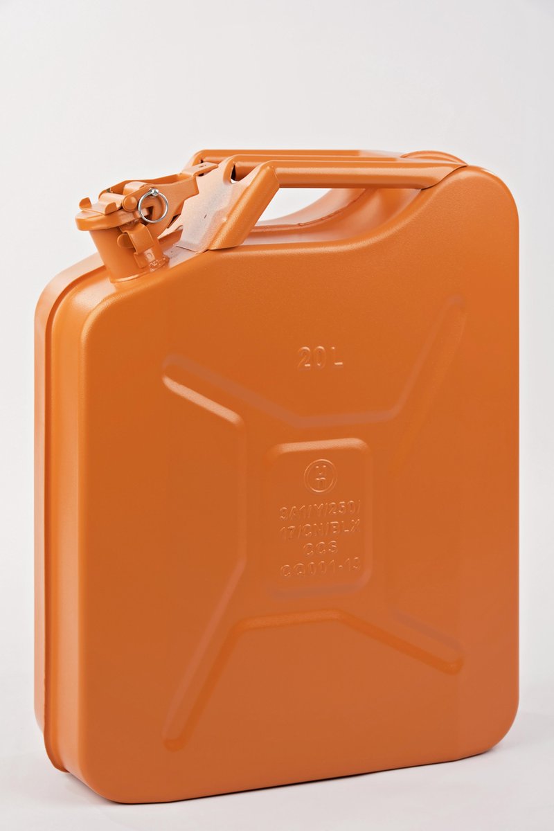 Minalco benzine jerrycan - 20 Ltr metaal - UN goedgekeurd - oranje