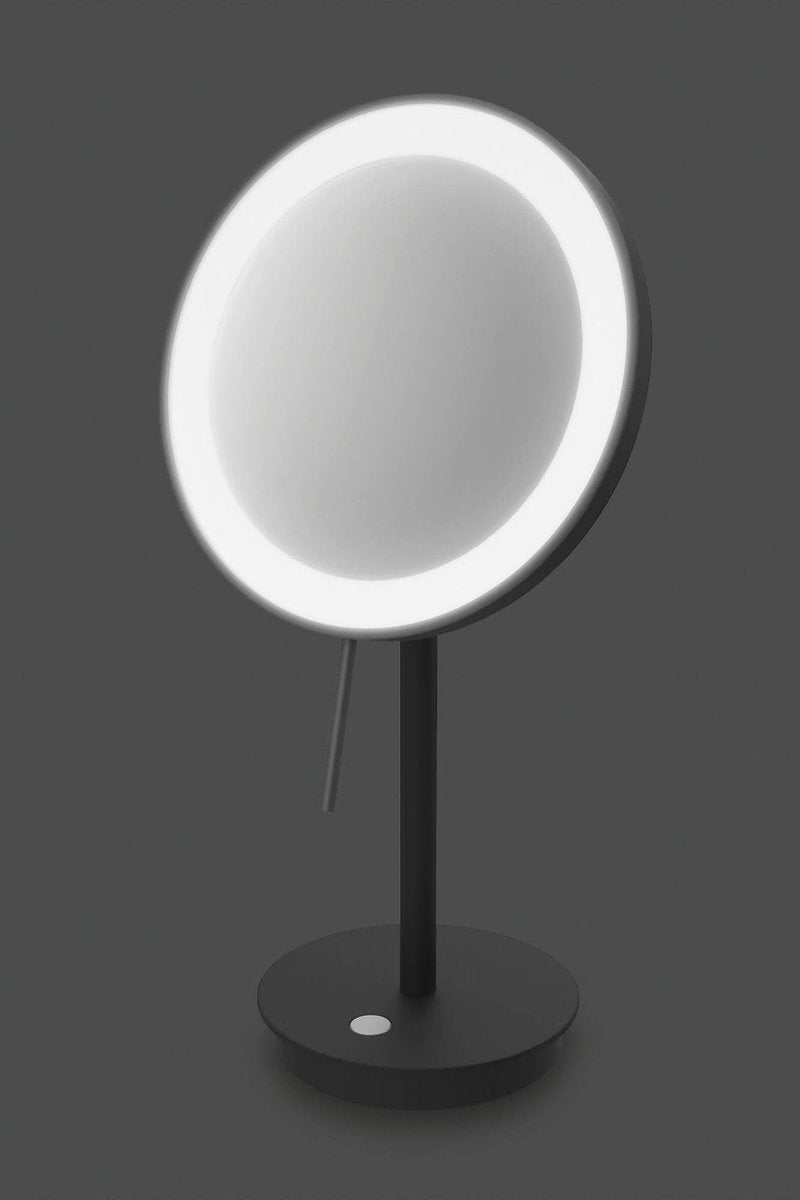 Zack make-up spiegel Alona zwart rvs - inclusief verlichting - staand - 40142