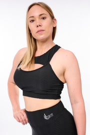 Gym Top met opening - Made in Brazil - Zwart - S