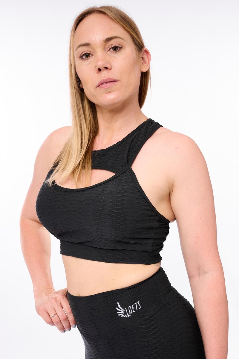 Gym Top met opening - Made in Brazil - Zwart - S